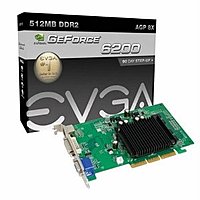 Evga 512-a8-n403-lr Nvidia Geforce 6200 Le Graphics Card - 512 Mb Ddr2 Sdram - Agp 8x - 400 Mhz