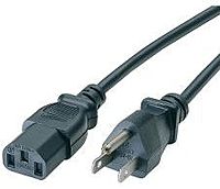 Cables to Go 03130 6 Feet Power Cable Power IEC 320 EN 60320 C13 Female Power USA 3 pole Male Black