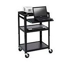 Bretford A2642NS Adjustable A V Projector Cart for 26 to 42 inches TV Laptop Computer Black powder