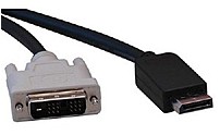 Tripp Lite P581 006 6 Feet Adapter Cable 20 pin Male Display Port 18 pin DVI D Male Video Black