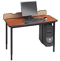 Bretford Basic QFT2448 GMT Quattro Voltea Flip Top Computer Desk Mist Gray Top Topaz Trim