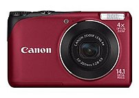 Canon PowerShot 4944B001 A2200 14.1 Megapixels Digital Camera 4x Optical 4x Digital Zoom 3 inch LCD Display Red
