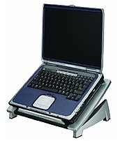 Fellowes 80320 Office Suites Adjustable Laptop Riser Black Silver 8032001