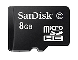 SanDisk SDSDQ 8192 P36M 8 GB microSDHC Memory Card Class 2