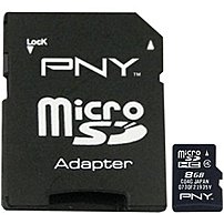 PNY P SDU8G4 EFBBS2 Class 4 8 GB MicroSDHC Flash Memory Card