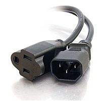 Cables To Go 03149 15 Feet 18 AWG Monitor Power Adapter Cord Nema 5 15R Female IEC320C14 Male Black