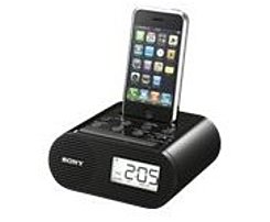 Sony Icf-c05ipblk Clock Radio For Iphone/ipod - Lcd Display - Am/fm Radio Tuner - Black
