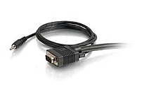 Cables to Go 52127 C2G 6 Feet HD15 UXGA 3.5 mm Stereo Audio M M Monitor Cable Black