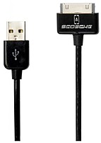 Scosche IPUSBK2 3.5 Feet USB 2.0 Cable for iPad iPhone and iPod 1 x 4 Pin USB Type A Male 1 x Apple Dock Connector Black