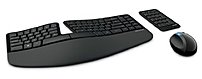 Microsoft L5V 00001 Ergonomic Keyboard Mouse Numeric Pad Set 2.4 GHz Black