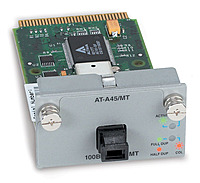 Allied Telesis AT A45 MT 1 Port 100BFX MTRJ Fiber Module for 8024M 8016F 8088 and 8012M