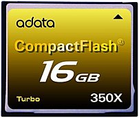 Adata Turbo ACF16G350XC 16 GB 350X CompactFlash Card 52 MBps Read 47 MBps Write