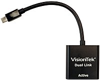 Visiontek Active Mini DP to DL DVI Adapter Cable Mini DisplayPort DVI for Monitor Video Device Mini DisplayPort Digital Audio Video DVI D Dual Link Digital Video 900640
