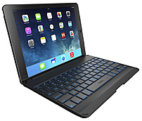 ZAGG ZAGGkeys ZKFHFBKLIT105 Folio Case with Backlit Keyboard for iPad Air Black