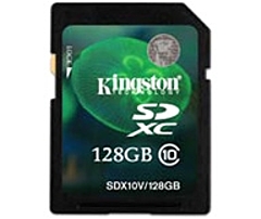 Kingston 128 GB Secure Digital Extended Capacity SDXC Class 10 1 Card SDX10V 128GB