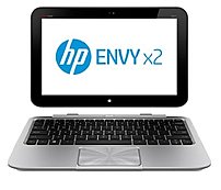 HP Envy X2 C2K61UA 11 G010NR Notebook PC Intel Atom Z2760 1.8 GHz Dual Core Processor 2 GB LPDDR2 SDRAM 64 GB Solid State Drive 11.6 inch LED Touchscreen Display Windows 8 Silver