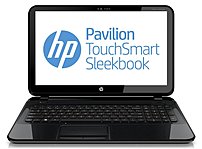 HP Pavilion TouchSmart E5D85UA 15 b129wm Sleekbook PC AMD A6 4455M 2.1 GHz Dual Core Processor 4 GB DDR3 SDRAM 500 GB Hard Drive 15.6 inch Touchscreen Display Windows 8 64 bit Edition