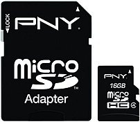 PNY P SDU16G4 GE 16 GB MicroSDHC Class 4 Memory Card Up to 4 MBps Write