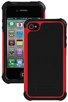 Ballistic Shell Gel Series SA0582 M355 Advanced 3 Layer Protection Case for Apple iPhone 4 4S Red Black