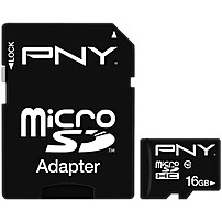 PNY P SDU16G10 GE CB Micro SDHC Class 10 Flash Memory Card 16 GB