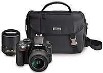 Nikon 13473 D3300 24.2 Megapixels Digital SLR Camera Kit with Lenses - 3x Optical - 3.0-inch Display - 18-55 mm, 55-200 mm Wide Angle Lenses - Black