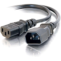C2G 3ft Computer 18 AWG Power Cord Extension IEC320C14 to IEC320C13 3ft 03120