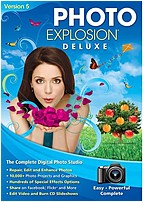 Nova 727298423617 Photo Explosion Deluxe Version 5 Face Filter 2 Editing Software PhotoStitcher 10 000 Photo Projects