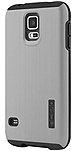 Incipio DualPro SHINE Case for Samsung Galaxy S5 Silver Gray SA 528 SLVRGRY Dual Protection Aluminum Finish Plextonium dLAST TPE