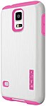Incipio DualPro SHINE Case for Samsung Galaxy S5 White Pink SA 528 WHT Dual Protection Aluminum Finish Plextonium