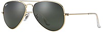 Ray-ban Rb3025-l0205-58-14 Classic Aviator Sunglasses Gold/crystal Green  - Adult - Unisex