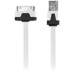 iEssential IPL FDC WT Flat Charge Sync Cable For Iphone iPod 30 pin 3.30 ft Proprietary Connector White