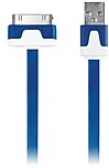iEssential IPL FDC BL 3.3 Feet 30 Pin Charge Sync Flat Cable For APPLE 30 pin connector Blue