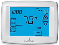 Emerson Big Blue 1f95-1280 12-inch Touchscreen Commercial Universal Programmable Thermostat - 2 X Aa Alkaline (batteries Included) - White