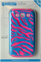Accellorize Classic Series 890968003171 00317 Case for Samsung Galaxy S3 Zebra Pattern Pink Blue