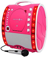 Singing Machine Classic Series Sml343p Cd   Graphics Karaoke Machine - 2 Microphone Jack - Pink