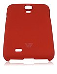 V7 Metro PD19RED 14N Anti Slip Case for Galaxy S4 SmartPhone Sand Finish Semi Flexible Phone Case Red Textured Polycarbonate Plastic