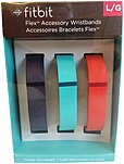 Fitbit Flex Fb401btnt Wristband Accessory Pack - Large - 3 Pack - Navy, Teal, Tangerine
