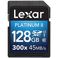 Lexar Platinum Ii 128 Gb Sdxc - Class 10/uhs-i (u1) - 45 Mb/s Read - 20 Mb/s Write - 300x Memory Speed Lsd128bbnl300
