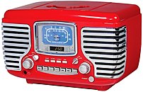Crosley Corsair Cr612 Desktop Clock Radio - 10 W Rms - Stereo - 2 X Alarm - Am, Fm - Cd Player Cr612-re