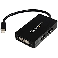 Startech.com Mdp2dpdvhd Travel A/v Adapter - 3-in-1 Mini Displayport To Displayport Dvi Or Hdmi Converter - For Monitor - 5.91 - 1 X Mini Displayport Male Digital Audio/video