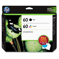 Hp 60 Ink Cartridge Content Value Pack - Tri-color, Black - Inkjet - 165 Page Tri-color, 200 Page Black - 2 / Pack D8j23fn