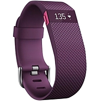 Fitbit Chargehr Smart Band - Wrist - Altimeter, Accelerometer, Optical Heart Rate Sensor - Alarm - Bluetooth - Bluetooth 4.0 - Plum - Elastomer Band, Stainless Steel Buckle - Tracking, Communication, Health & Fitness - Water Resistant Fb405pms