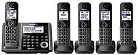 Panasonic Kx-tg585sk1 Dect 6.0 Answering Machine System With 5 Handsets - Black