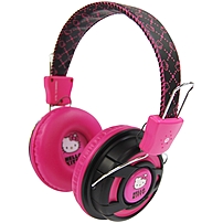 Hello Kitty Over The Ear, Foldable Stereo Headphones - Stereo - Pink - Mini-phone - Wired - Gold Plated - Over-the-head - Binaural - Circumaural - 5 Ft Cable Kt2091bp