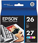 Epson T026201 Inkjet Ink Cartridge for Epson 820 925 Printers 2 Pack Black Cyan Magenta Yellow T026201 BCD