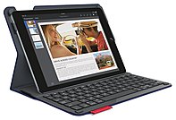 Logitech 920 006913 Type Protective Case with Integrated Keyboard for iPad Air 2 Dark Blue Smooth Surface