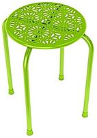 dar Living 38436212 Stackable Daisy Metal Stool 2 Pack Lime Green