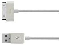 Just Wireless 705954054436 30 Pin USB Charge and Synchronize Cable White