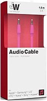 Just Wireless 705954200611 5 Feet 3.5 mm Male to Male Audio Cable Pink