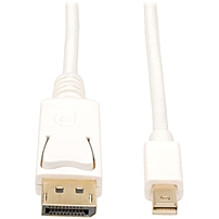 Tripp Lite 10ft Mini DisplayPort to DisplayPort Adapter Converter Cable mDP to DP M\/M - DisplayPort for Audio\/Video Device, Monitor, Notebook - 10 ft - 1 x DisplayPort Male Digital Audio\/Video - 1 x Mini DisplayPort Male Thunderbolt - White\